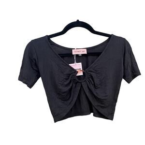 NWT EASTNWEST Label black crop top, women's XS